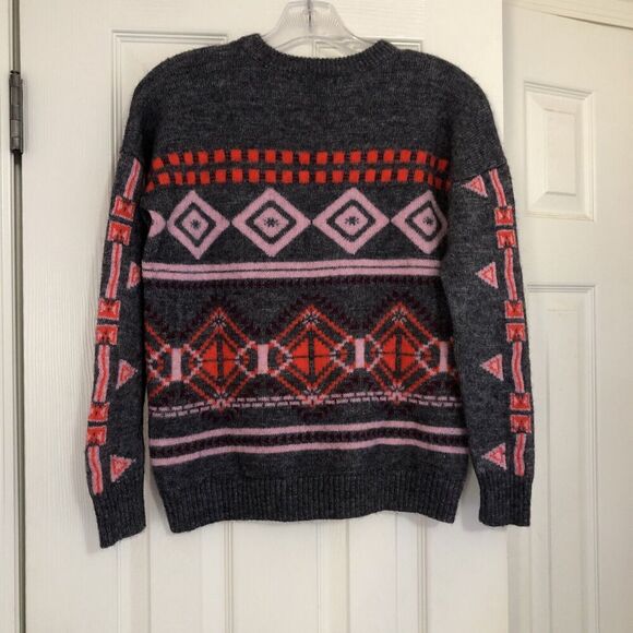 J. Crew Womens Sm Nordic Fair‎ Isle Nordic Sweater Mohair Wool Blend Prepp… - Picture 7 of 9